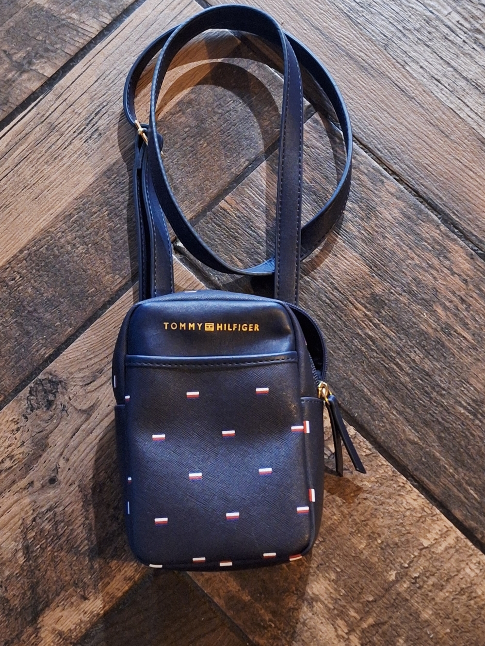 Tommy Hilfiger Navy Crossbody with Micro Flag Print